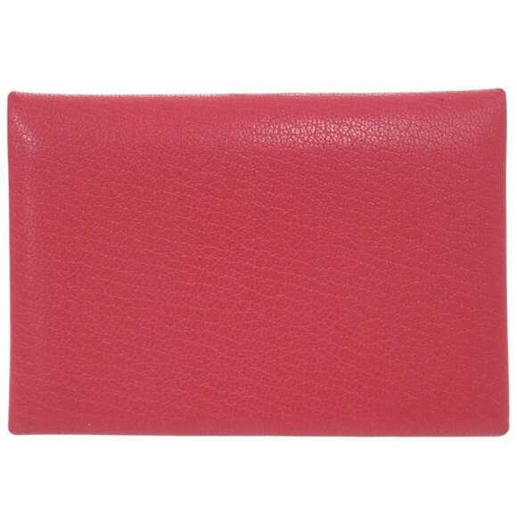 Excellent condition Hermès Calvi Duo Chevre Mysore Rose Extreme wallet with s...